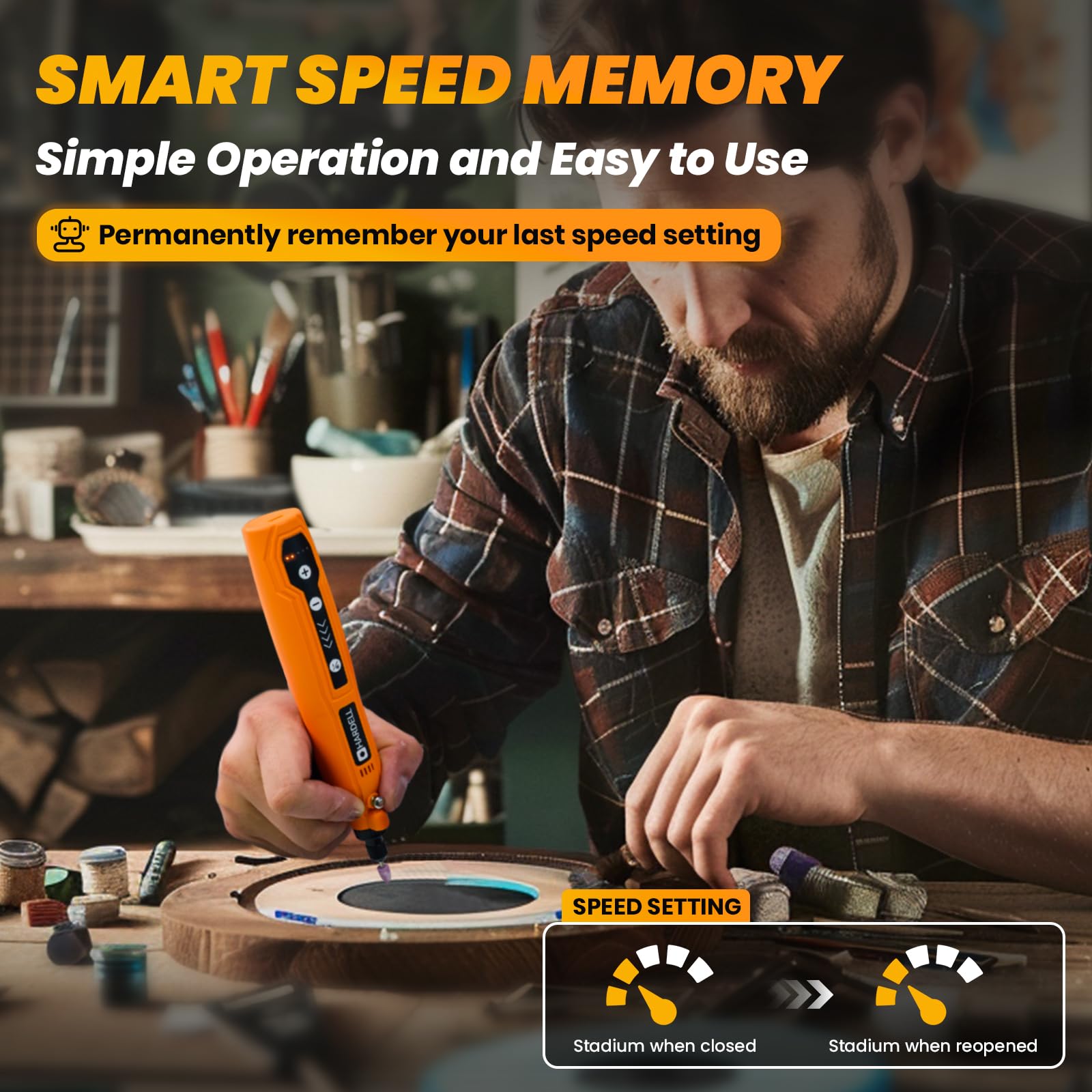 HARDELL Mini Cordless Rotary Tool, USB Charging, 5-Speed Rotary Tool Kit with 61 Accessories, Multi-Purpose 3.7V Power Multi Tool for Sanding, Polishing, Drilling, Etching, Engraving, Cutting, DIY